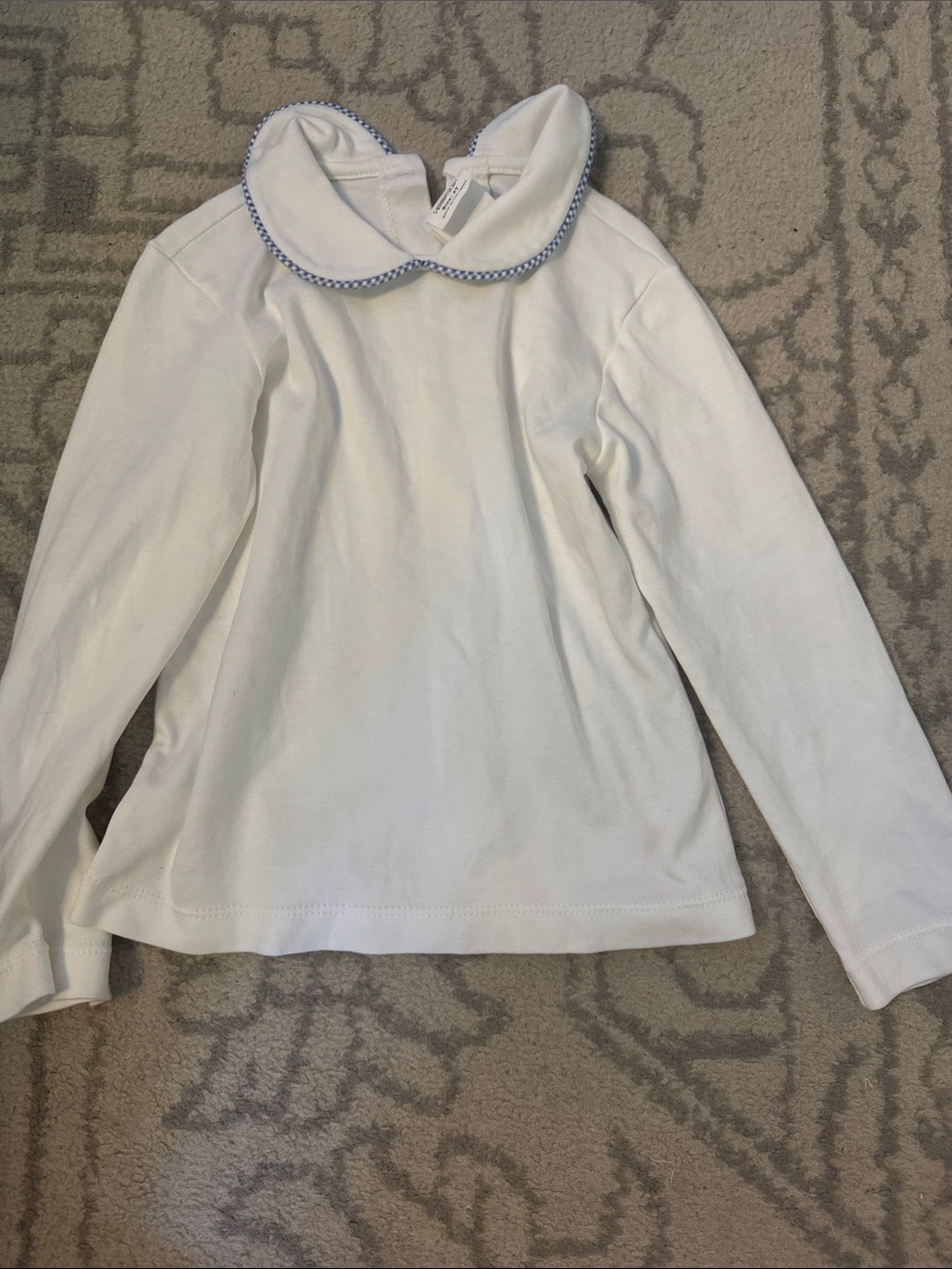 Lullaby set boys White Long-Sleeve Top with Peter Pan Collar